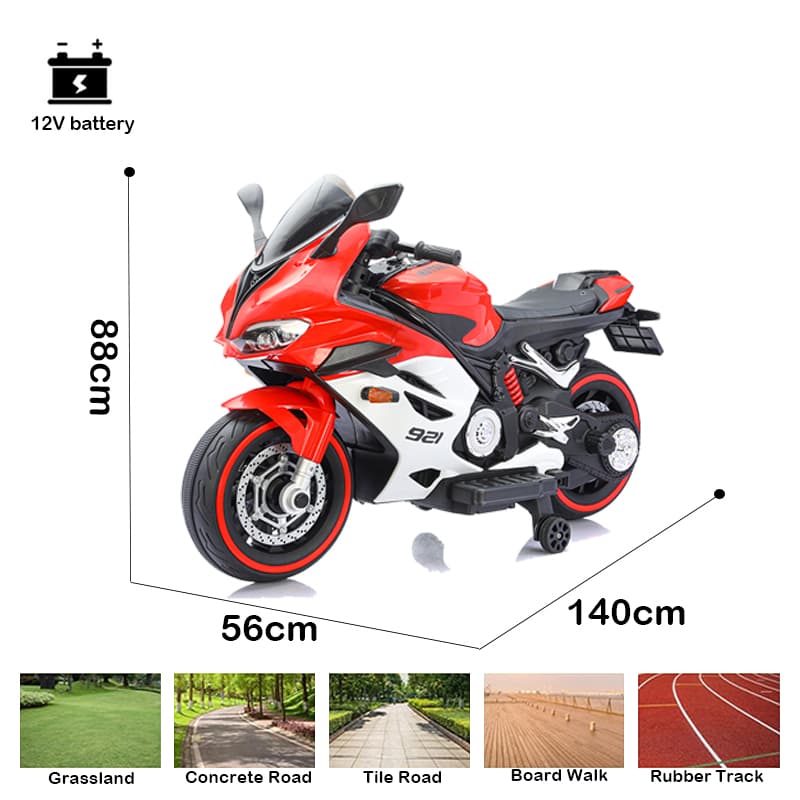 มอเตอร์ไซค์เด็กพร้อมไฟตัวถัง LED